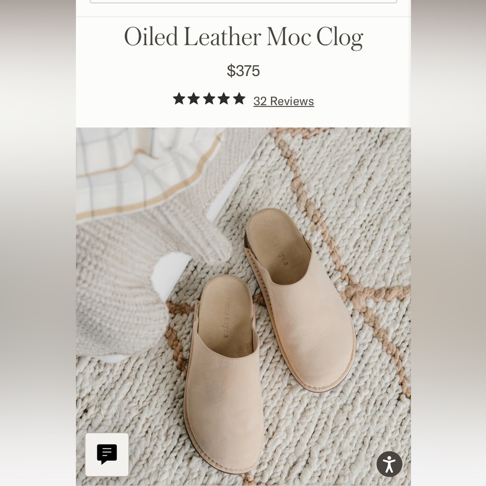 Jenni Kayne Oiled Leather Moc Clog Natural Color Cream Size 8
